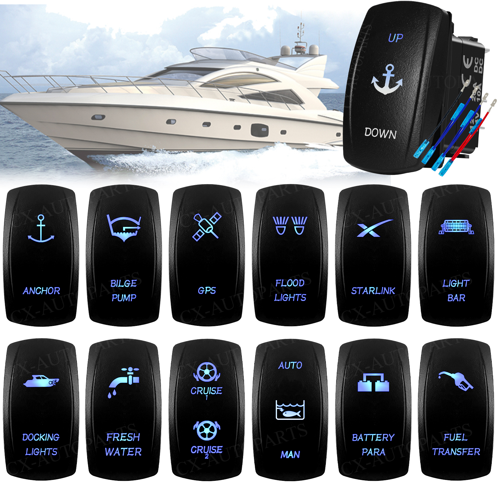 Marine Grade IP66 Rocker Switc - Fishing Boat Anchor recensione e prezzo