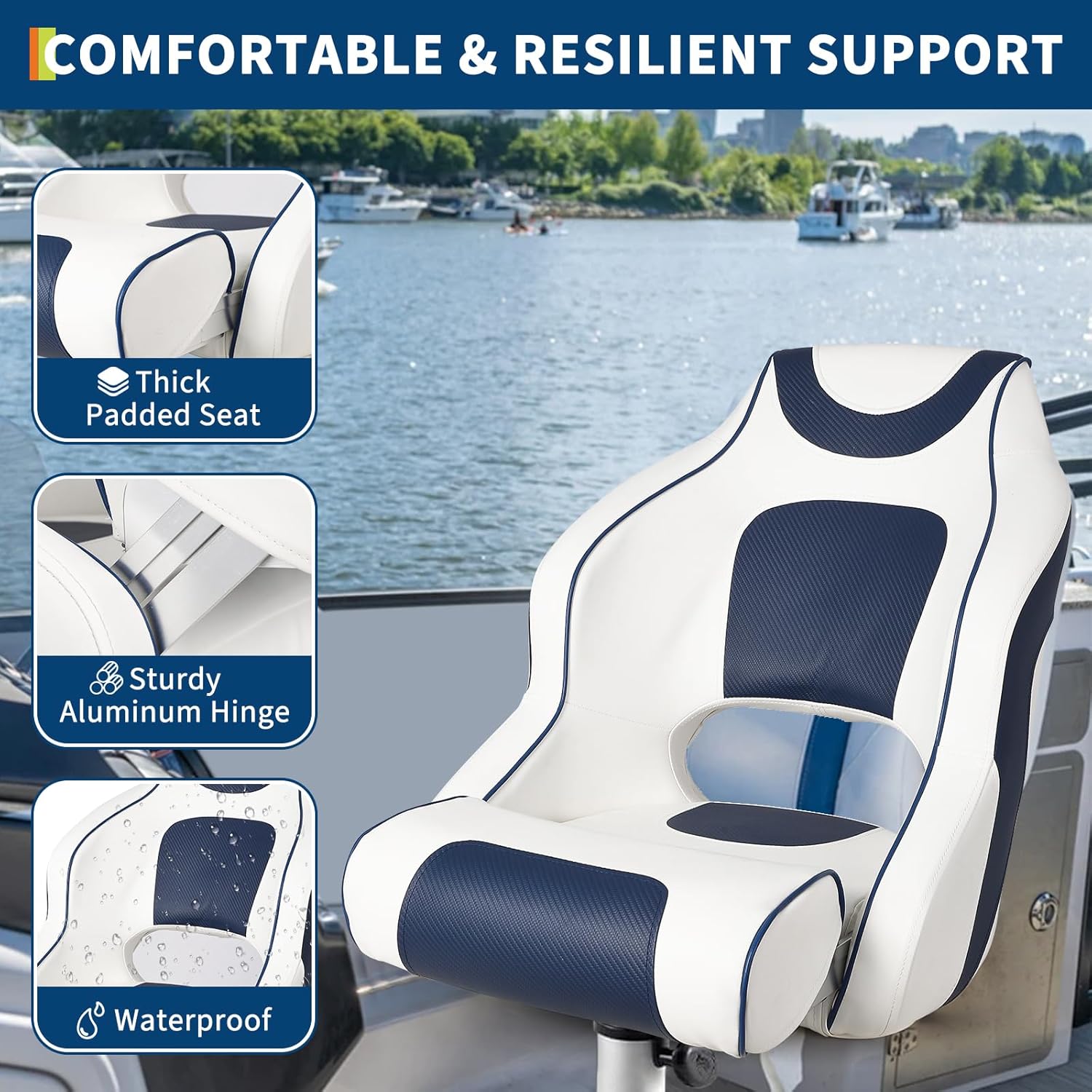 High Back Boat Seat with Flip- - Fishing Boat Aluminum recensione e prezzo