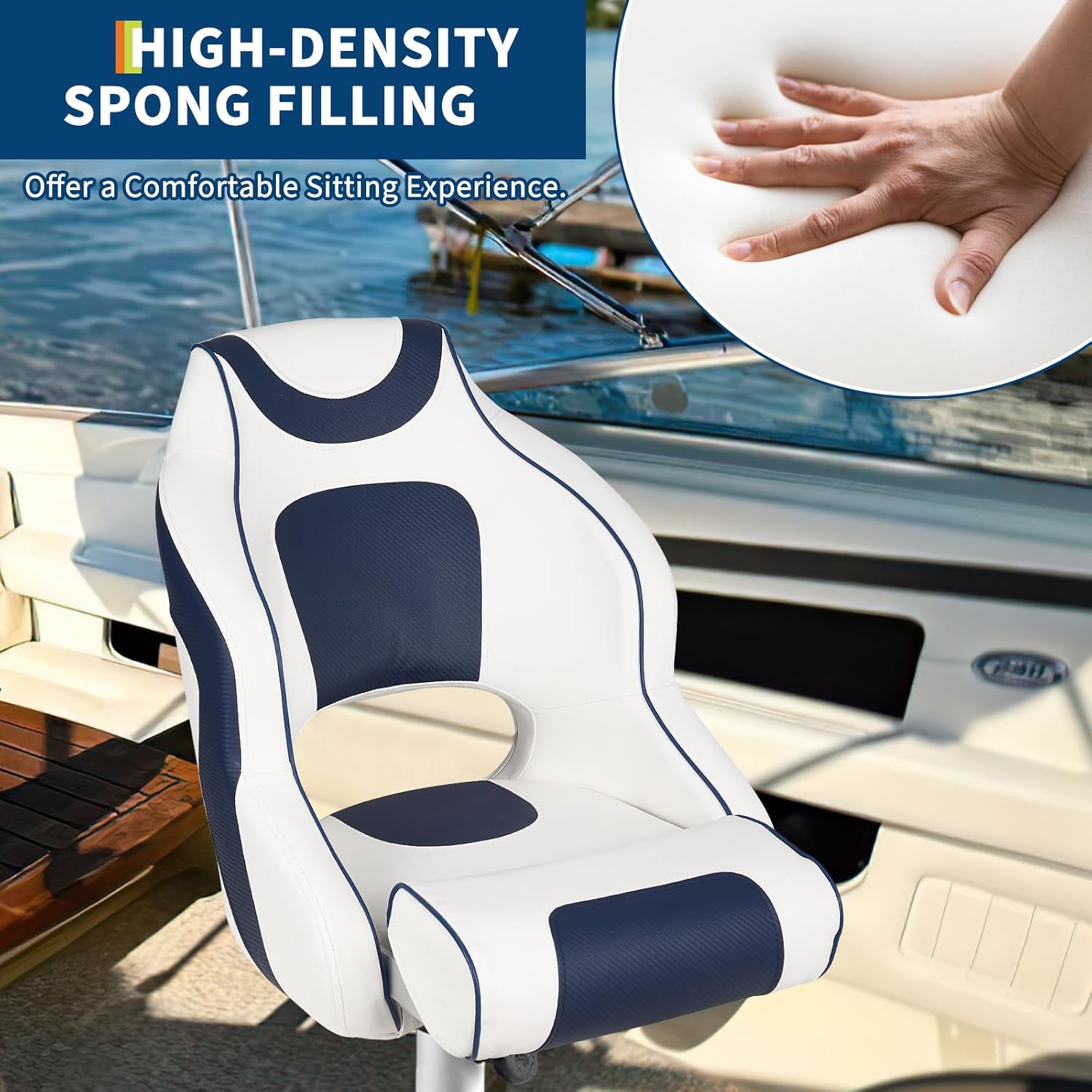 High Back Boat Seat with Flip- - Fishing Boat Aluminum recensione e prezzo