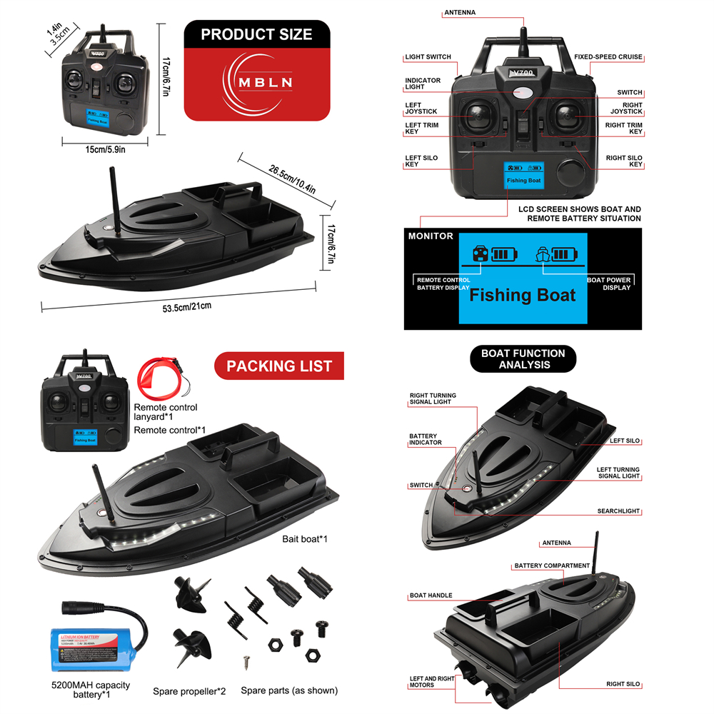 Brand,Fishing Bait Boat,Dual M - Fishing Boat Trolling Motor recensione e prezzo