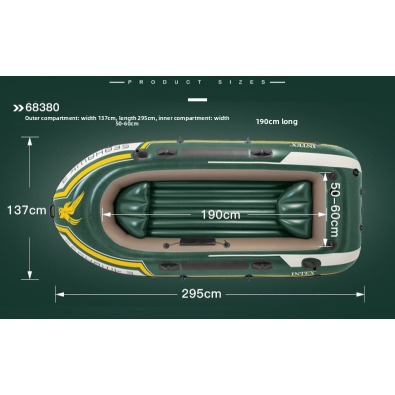 295*137*43cm 3 Person Inflatab - Fishing Boat Paddle recensione e prezzo